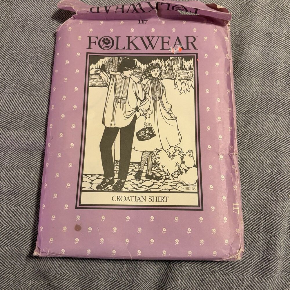Folkwear #117, "Croatian Shirt, Ethnic Pattern for Shirt or Dress, Sewing & Tuck